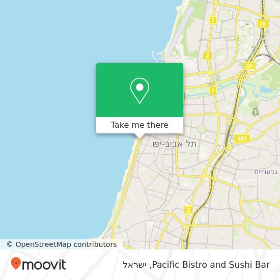 מפת Pacific Bistro and Sushi Bar, הירקון 145 הצפון הישן-האזור הצפוני, תל אביב-יפו, 62597