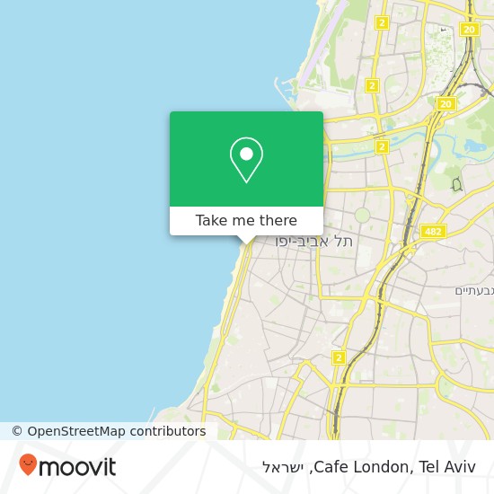 מפת Cafe London, Tel Aviv, טיילת שלמה להט הצפון הישן-האזור הדרומי, תל אביב-יפו, 60000