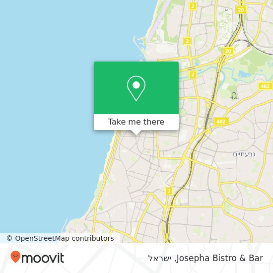 מפת Josepha Bistro & Bar, פרישמן 41 הצפון הישן-האזור הדרומי, תל אביב-יפו, 64395