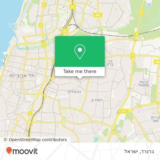 מפת ברנרד, ביאליק רמת גן, תל אביב, 52451