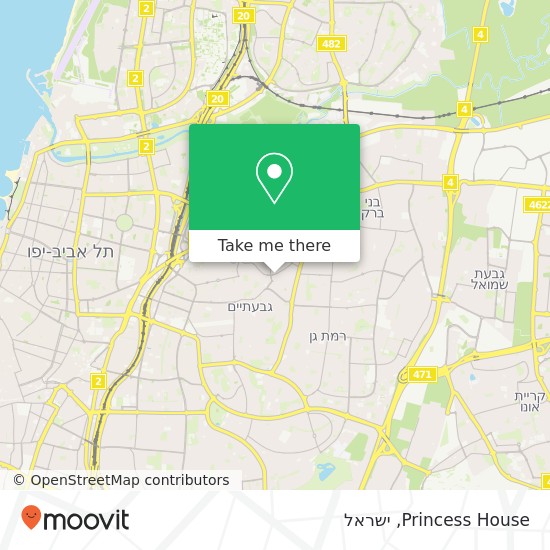 מפת Princess House, קריניצי רמת גן, תל אביב, 52453