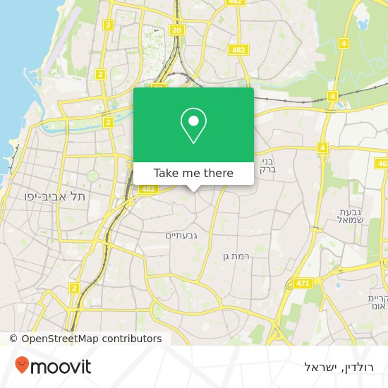 מפת רולדין, ביאליק רמת גן, תל אביב, 52461