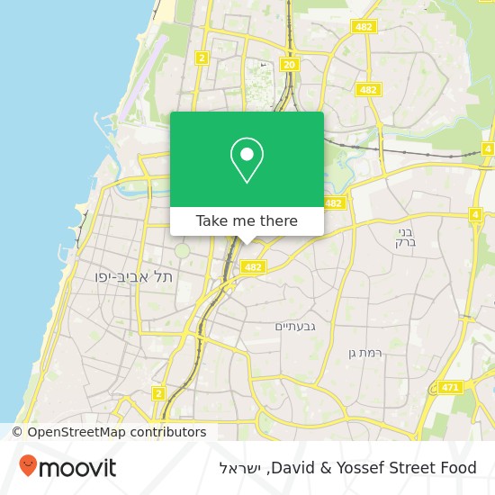 מפת David & Yossef Street Food, היצירה הבורסה, רמת גן, 52521