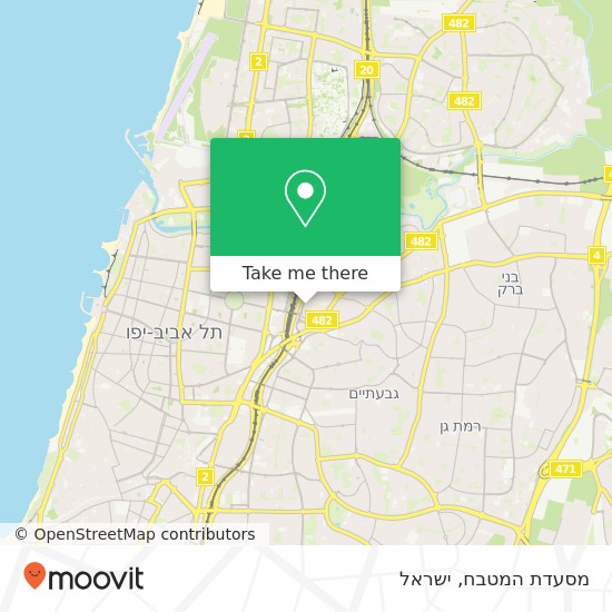 מפת מסעדת המטבח, בצלאל רמת גן, תל אביב, 52521