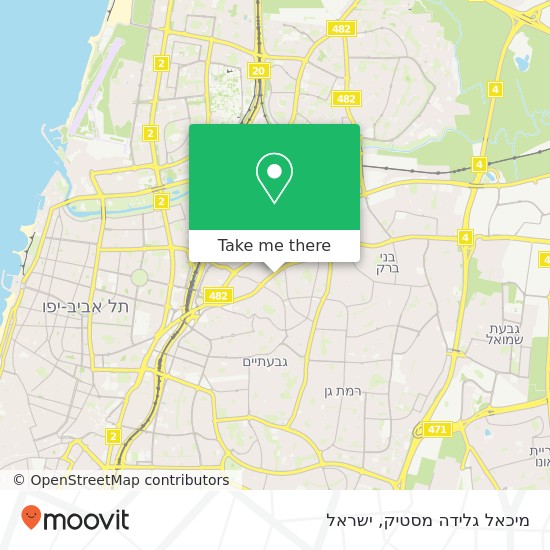 מפת מיכאל גלידה מסטיק, ז'בוטינסקי רמת גן, תל אביב, 52442