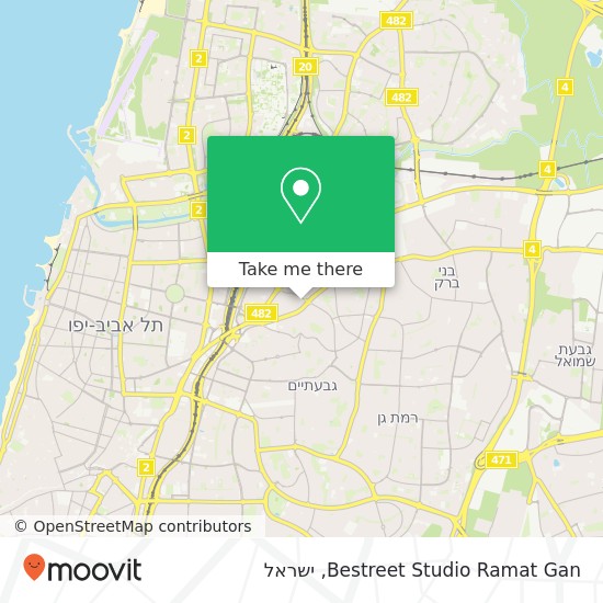 מפת Bestreet Studio Ramat Gan, ביאליק 83 תל בנימין, רמת גן, 52513