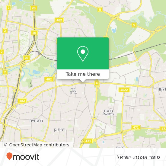 מפת סופר אופנה, ז'בוטינסקי בני ברק, תל אביב, 51228