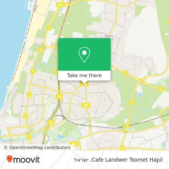 מפת Cafe Landwer Tsomet Hapil, משה סנה נאות אפקה ב, תל אביב-יפו, 60000