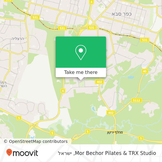 מפת Mor Bechor Pilates & TRX Studio, קיבוץ דליה הוד השרון, 45000