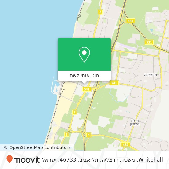 מפת Whitehall, משכית הרצליה, תל אביב, 46733