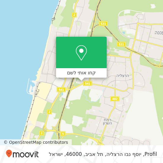 מפת Profil, יוסף נבו הרצליה, תל אביב, 46000