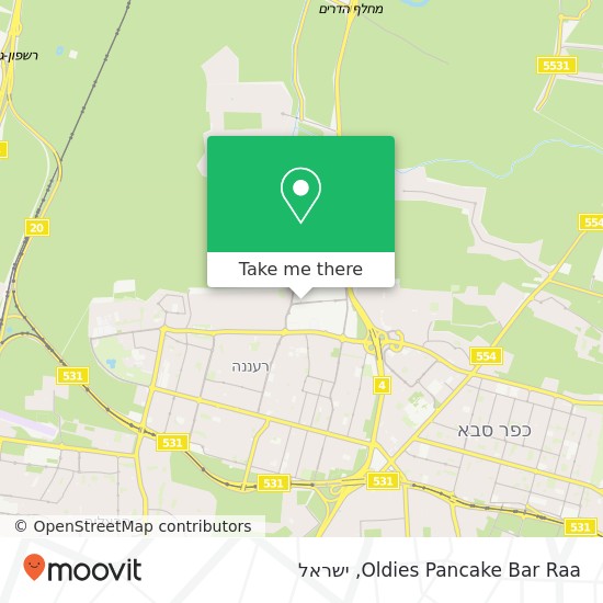 מפת Oldies Pancake Bar Raa, רעננה, 43000