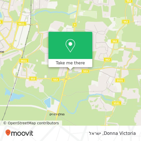 מפת Donna Victoria, בני דרור, השרון, 45815