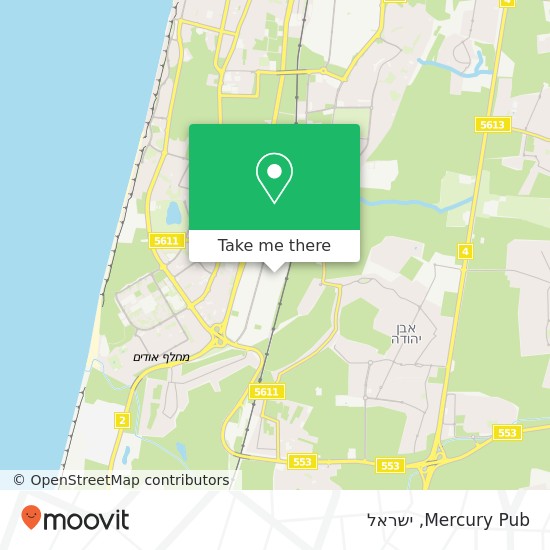 מפת Mercury Pub, התרופה אזור תעשייה ספיר, נתניה, 42504
