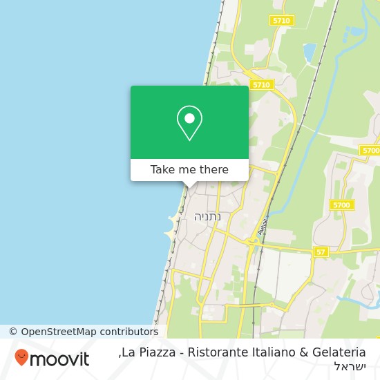 מפת La Piazza - Ristorante Italiano & Gelateria, שדרות ניצה 8 מרכז העיר, נתניה, 42262