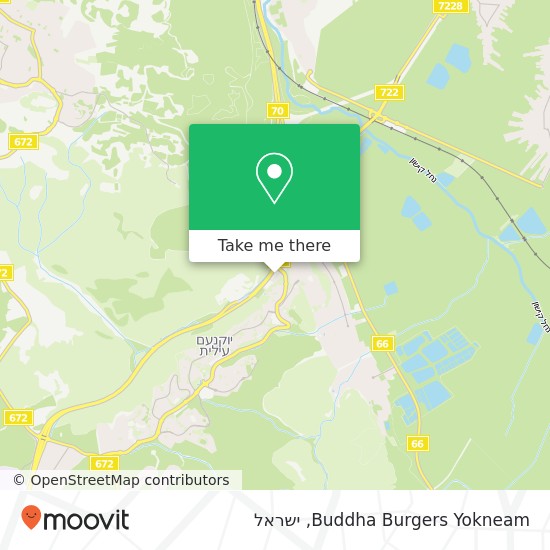 מפת Buddha Burgers Yokneam, יקנעם עילית, 20692