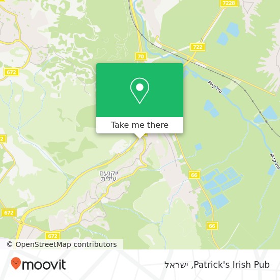 מפת Patrick's Irish Pub, יקנעם עילית, 20692