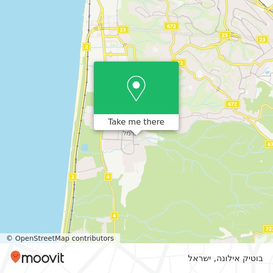 מפת בוטיק אילונה, ההגנה טירת כרמל, חיפה, 39000