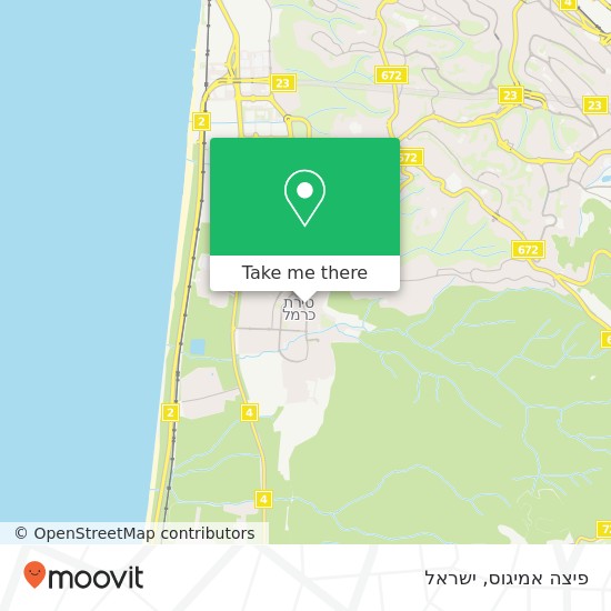 מפת פיצה אמיגוס, השחרור טירת כרמל, חיפה, 39017