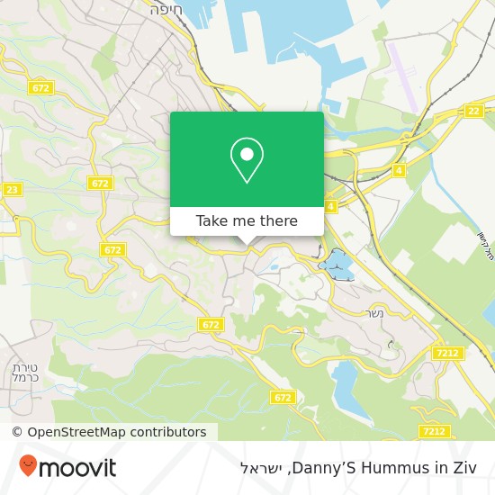 מפת Danny’S Hummus in Ziv, טרומפלדור 54 רמות רמז, חיפה, 32581