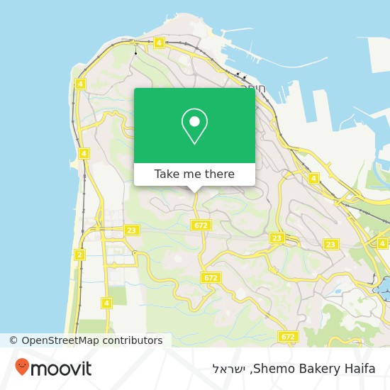 מפת Shemo Bakery Haifa, המים כרמל מרכזי, חיפה, 34484