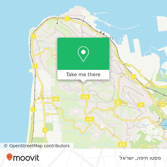 מפת פסטו חיפה, שדרות מוריה 29 כרמל מרכזי, חיפה, 34571