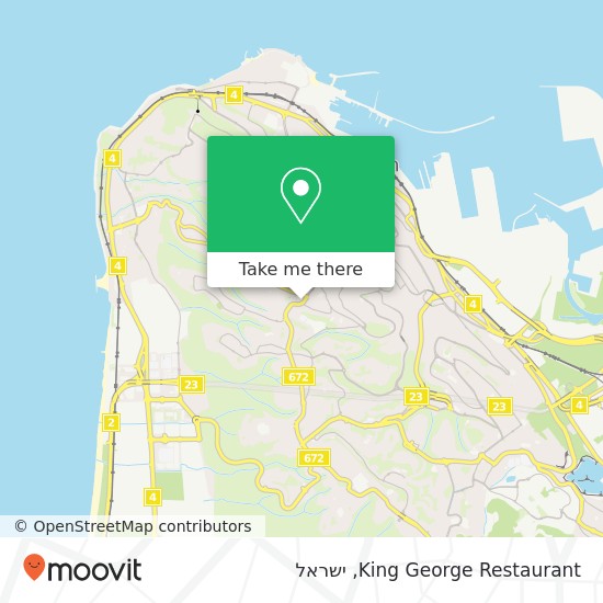 מפת King George Restaurant, כרמל מרכזי, חיפה, 30000