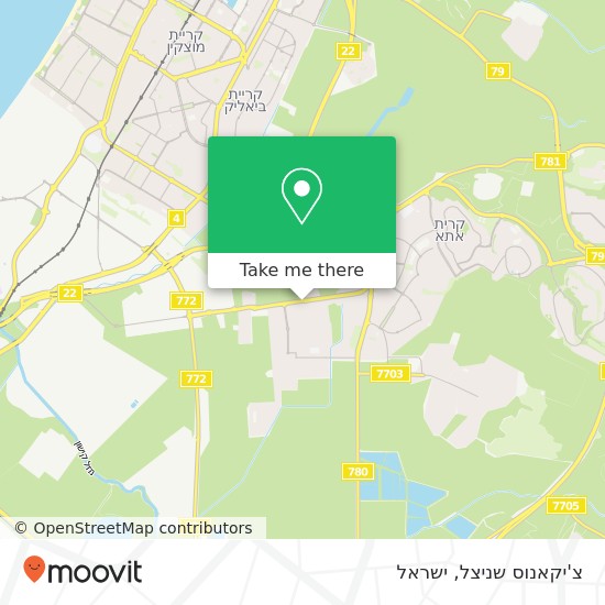 מפת צ'יקאנוס שניצל, זבולון קרית אתא, חיפה, 28000