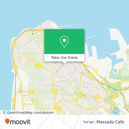 מפת Massada Cafe, שמואל הדר, חיפה, 33074