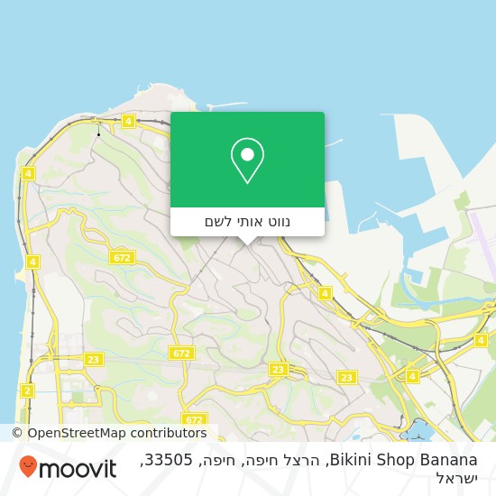 מפת Bikini Shop Banana, הרצל חיפה, חיפה, 33505