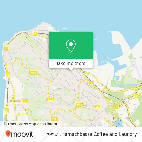 מפת Hamachbessa Coffee and Laundry, החלוץ הדר, חיפה, 33114