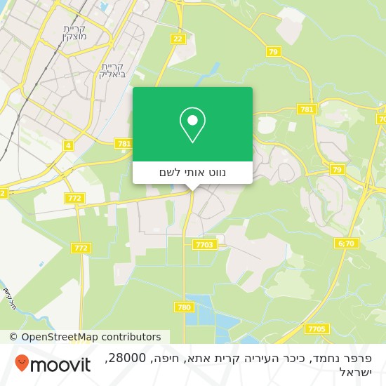 מפת פרפר נחמד, כיכר העיריה קרית אתא, חיפה, 28000
