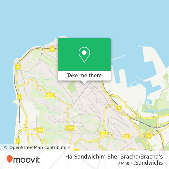 מפת Ha Sandwichim Shel Bracha / Bracha's Sandwichs, שבתאי לוי ואדי ניסנאס, חיפה, 33304