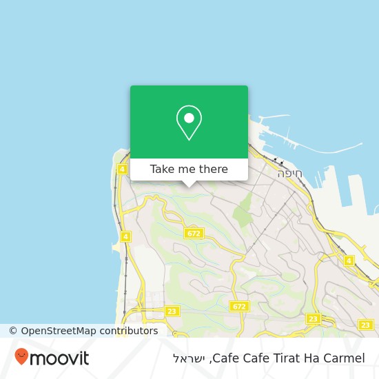 מפת Cafe Cafe Tirat Ha Carmel, ז'בוטינסקי כרמל צרפתי, חיפה, 35702