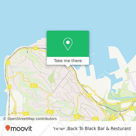 מפת Back To Black Bar & Resturant, דרך יפו 26 עיר תחתית, חיפה, 33261