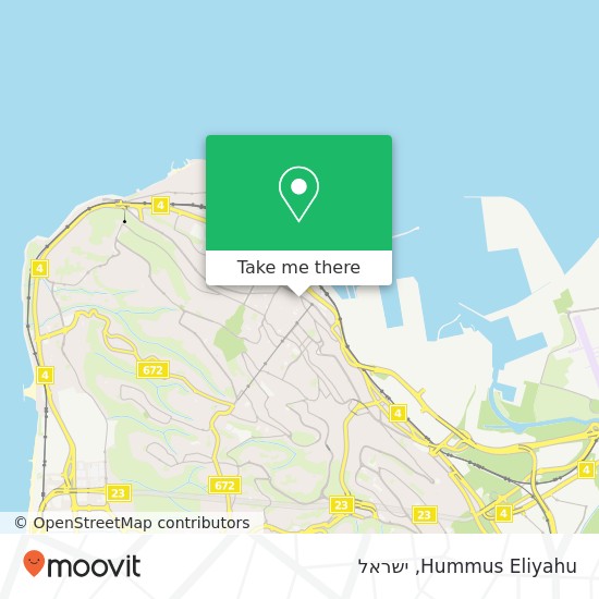 מפת Hummus Eliyahu, שיבת ציון ואדי ניסנאס, חיפה, 33091