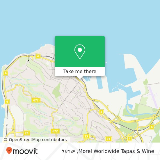 מפת Morel Worldwide Tapas & Wine, עיר תחתית, חיפה, 30000