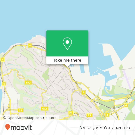 מפת בית מאפה-הלחמניה, דרך העצמאות חיפה, חיפה, 33033
