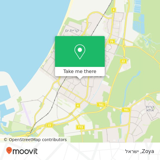 מפת Zoya, שדרות גושן משה קרית מוצקין, חיפה, 26313