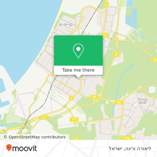 מפת ליאורה ורינה, שדרות גושן משה קרית מוצקין, חיפה, 26310