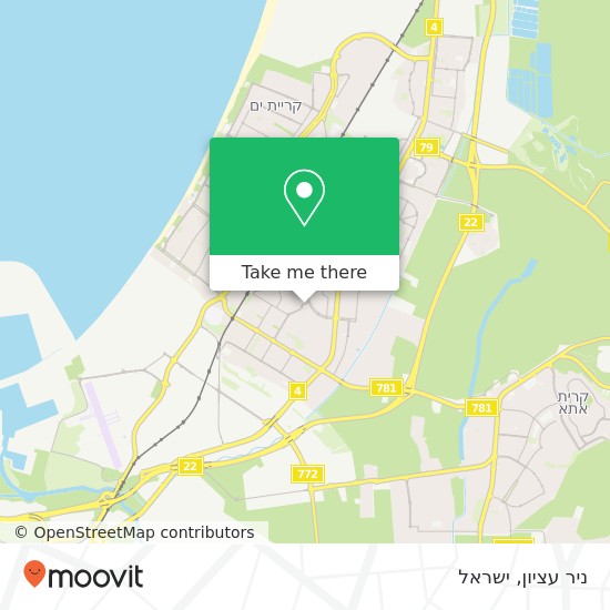 מפת ניר עציון, פ"ז קרית מוצקין, חיפה, 26000