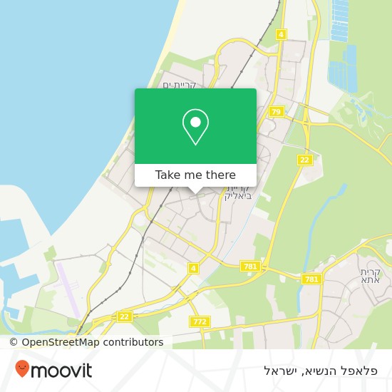 מפת פלאפל הנשיא, جادة غوشن موشيه קרית מוצקין, חיפה, 26000