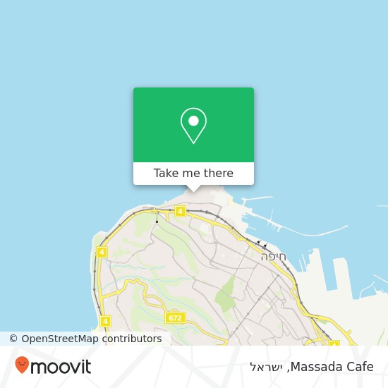 מפת Massada Cafe, השרון בת גלים, חיפה, 30000