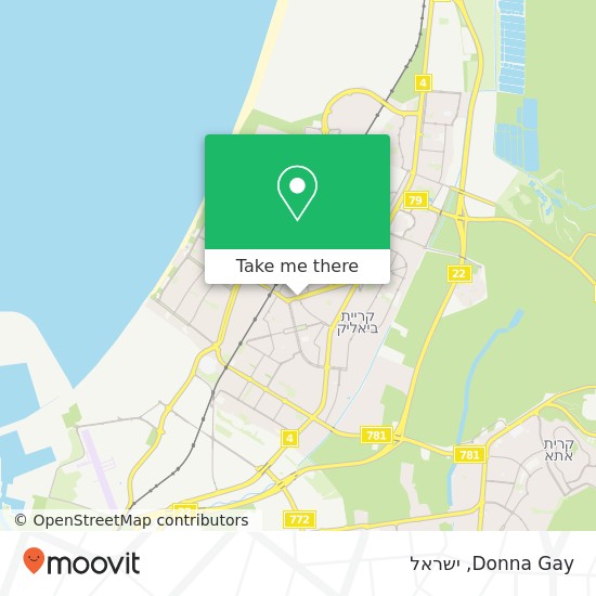 מפת Donna Gay, כיכר הרב פוגלמן קרית מוצקין, חיפה, 26000