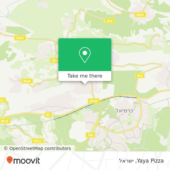 מפת Yaya Pizza, בענה, עכו, 20189