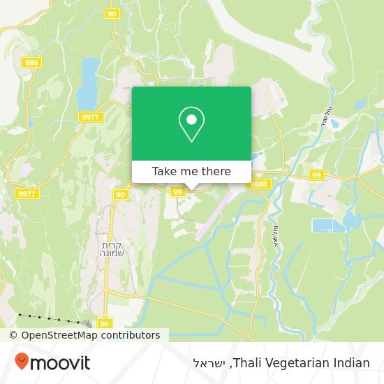 מפת Thali Vegetarian Indian, קרית שמונה, 11000