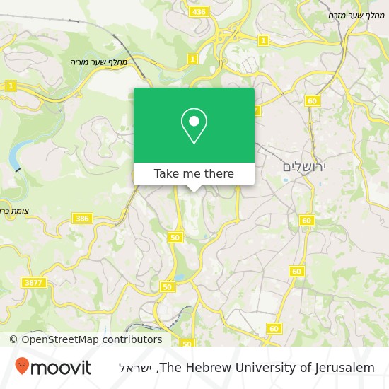 מפת The Hebrew University of Jerusalem