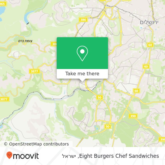 מפת Eight Burgers Chef Sandwiches