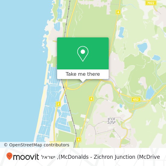 מפת McDonalds - Zichron Junction (McDrive)