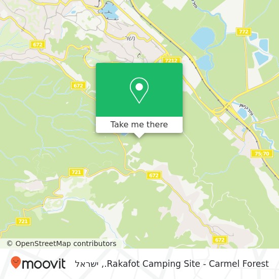 מפת Rakafot Camping Site - Carmel Forest.